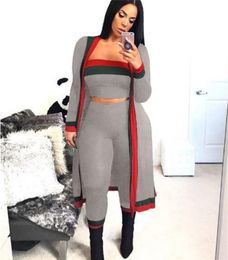Women's Tracksuits New Arrival Tracksuits Black Striped 3 Pieces Sets Casual Outfits Long Cloak Strapless Overalls Bodysuit Women Clothing Costumes plus size