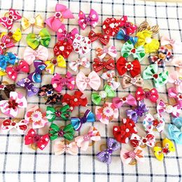 Dog Apparel Handmade Pets Grooming dog hair Accessories Mixed Ribbon pet Hair Bow Dog Rubber Bandsc Hairs Ornaments 1000pcs T2I52084