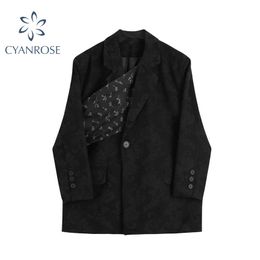 Women Blazer Black Vintage Autumn Winter Suit Jacket Female Fashion Streetwear Solid Loose Work Wear Tops Outerwear Casua 210417