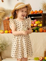 Toddler Girls Polka Dot Butterfly Sleeve Dress SHE