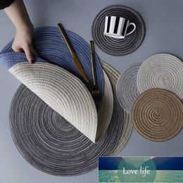 Round Design Table Pad Heat Insulation Pad Solid Placemats Linen Non Slip Table Mat Kitchen Accessories Home Decoration Coaster Factory price expert design Quality