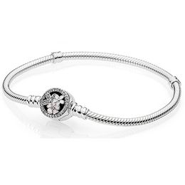 NEW 2021 100% 925 Sterling Silver Flower Bracelet Fit DIY Original Fshion Jewelry Gift