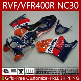 Body Kit For HONDA RVF400R VFR400 R NC30 V4 VFR400R 89-93 79No.56 RVF VFR 400 RVF400 R 400RR 89 90 91 92 93 VFR400RR VFR 400R 1989 1990 1991 1992 1993 Repsol blue Fairing