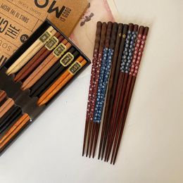 cute chopsticks Canada - Chopsticks Cherry Blossom Mahogany For Use With High-end Solid Wood Creative Cute Pointed Sushi
