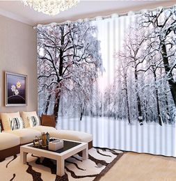 Modern 3D winter landscape Curtain Window Blackout Curtains For Living Room Bedroom Interior Decorative Drapes