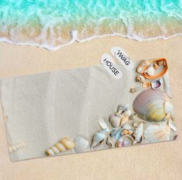 The latest 140X70CM printed beach towel, sea shell style, ultra-fine fiber, sun-proof and quick-drying, tassels feel soft, support custom LOGO