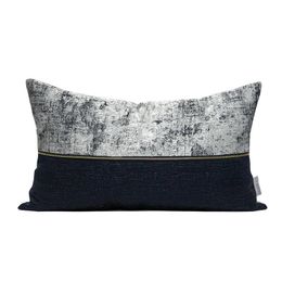 Cushion/Decorative Pillow Home Decor Cushion Cover Grey Black Waist Pillowcase Metal Decorative Cushions For Sofa Car Living Room 30x50cm