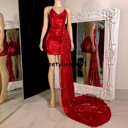 Designer Silver Sexy Prom Dress Mermaid Rose Sweep Train Cocktail African Black Girls Evening Wear Gowns For Party Night