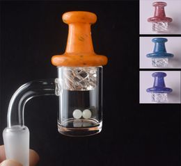 мазок для ногтей Скидка 5 мм дно курить 14 мм мужской кварцевый банковый гвоздь с цветным стеклянным пузырем спиннинг CARB CAP и Terp Pearl для установки DAB Bong