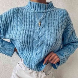 Winter Sweater Turtleneck Women's Knitted Top Autumn Winter Knitted Sweater Pullovers For women vintage sweater Full 210514