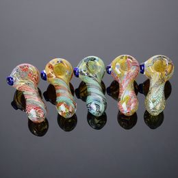 Popular Glass Spoon Hand Pipes Mini Small Bowl Unique Pot Smoking Accessories Colourful Pyrex Oil Burner Pipe