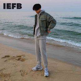 IEFB Spring Short Jacket Men's Korean Fashion Loose Multi Pocket Workwear Sort Coat Loose Causal Zipper Clothes 9Y5911 210524