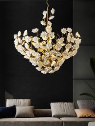 Pendant Lamps Light Luxury Copper Chandelier Post Modern Minimalist Living Room Bedroom Dining Creative Warm