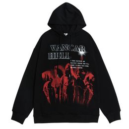 Men's Hoodies & Sweatshirts Letter Ghost Print Dark Punk Men Harajuku Winter Hip Hop Hoodie Vintage Pullover Streetwear Fashion Jackets