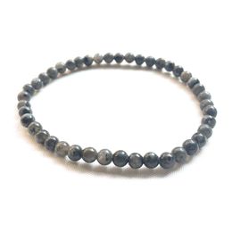 MG0119 Wholesale Grey Larvikite Stone Bracelet 4 mm Mini Gemstone Bracelet Women`s Yoga Mala Energy Balance Jewellery