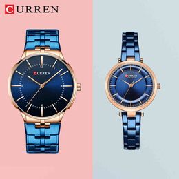 Top Luxury brand CURREN Mens watches Quartz simple men watch male watch Wristwatch Waterproof men Couple table Relogio Masculino 210517