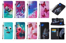 Wallet Leather Cases For Samsung A52 A72 A32 A42 A12 5G S21 PLUS NOTE20 Ultra Butterfly Geometry Panda Cat Flower Heart Love ID Card Slot Flip