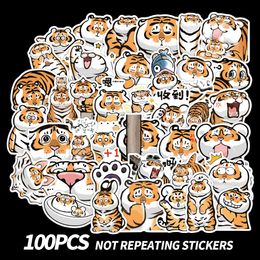 100pcs/Lot Cute Tigers Stickers For Laptop Skateboard Notebook Luggage Water Bottle Car Decals