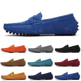 GAI Non-brand Men Casual Suede Shoes Black Blue Wine Red Grey Orange Green Brown Mens Slip on Lazy Leather Shoe 38-45