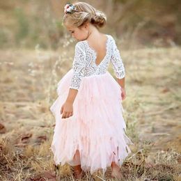 Lace Princess Girls Dress Tutu Baby Girls Spring Dresses Little Girls Children Costume for Kids Summer Clothes 3 4 5 6 7 8 Years Q0716