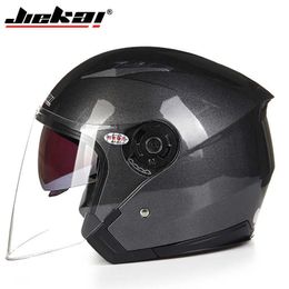 Light weight safety motorcycle helmet JIEKAI open face helmet 6 color avialable scooter bike helmet Q0630
