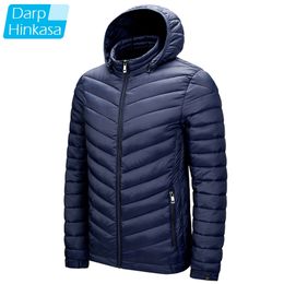 DARPHINKASA Men Winter Parka Coat Jacket Waterproof Hooded Hat Detachable Solid Colour Ultra Light Women 210910