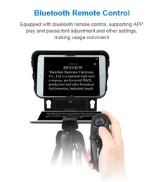 Smartphone/Tablet/DSLR Camera Teleprompter with Remote Control Supports Wide Angle Lens for Speech Live Video