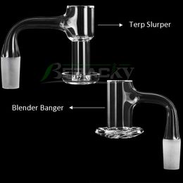 Beracky High Quality Full Weld Smoking Beveled Edge Terp Slurpers Blender Quartz Banger 10mm 14mm 18mm 20mmOD Two Styles Seamless Nails For Glass Bongs Dab Rigs