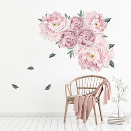 Wall Stickers Peony Rose Flowers Sticker Art Nursery Decals Kids Room Home Decor Gift PVC 40 *60cm High Quality