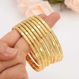 4pcs Dubai India Gold Bangles Women Men Bracelets African European Ethiopia Girls Kids Jewelry Bride Bangles Gift Anklet Q0717