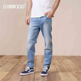 Spring Regular Straight Jeans Men Fashion Ripped Casual Denim Trousers Plus Size Brand Clothing SK130189 210723