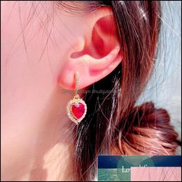 Dangle & Chandelier Earrings Jewelry Bynouck Red Heart Crystal Pendant For Women Mticolor Acrylic Butterfly Earring Womens Gifts Drop Delive
