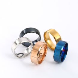 316L Stainless Steel Plain Solid Color Men Women Ring Factory Sale Price