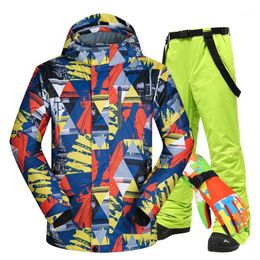 Skiing Jackets 2021 Ski Suit Men Winter Waterproof Windproof Thicken Warm Jacket And Pants Touch Screen Gloves Snowboard