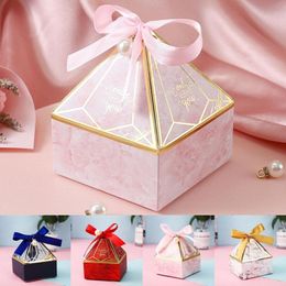 Gift Wrap Gem Tower Bronzing Candy Box Small Cardboard Wedding Card DecorationPaper Packaging Event