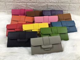 Top quality Italy Genuine leather long wallets for women pasdport bags many Colours promotion al gift