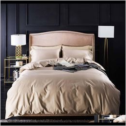 Sets Supplies Textiles Home & Garden Drop Delivery 2021 Svetanya Nordic Khaki Egyptian Cotton Bedlinens Twin Queen King Size Family Duvet Er