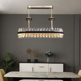 Chandeliers Postmodern Lighting Round Oval LED Chandelier Lustre Suspension Luminaire Lamp For Dinning Room