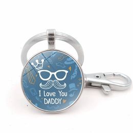 Fathers day gift for Dad Glass Letter Keychain Birthday Gift Present for Father