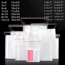 Clear Zip Lock Packaging Pouches Sealing Zipper Plastic s Jewellery / Food ziplock Storage Bag