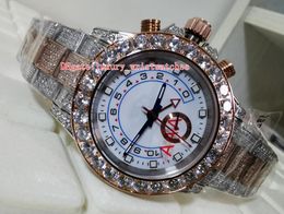 2 Colours Top Quality Watch 44mm 116680 Full Diamond Silver Rose Gold Bezel Bracelet Stainless Steel 2813 Movement Mechanical Automatic Mens Watch Sapphire Watches