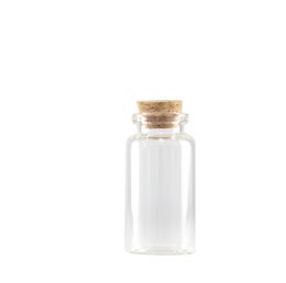 2021 1ml Vials Clear Glass Bottles with Corks Mini Glass Bottle Wood Cap Empty Sample Jars Small 13x24x6mm(HeightxDia) Cute Craft Wish