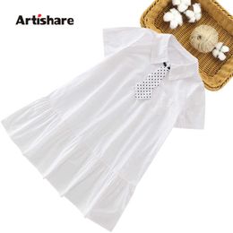 Dress Girl Dot Pattern Dresses For Girl Casual Style Dress Kids Summer Costume For Girls 6 8 10 12 14 Q0716