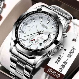 LANGLISHI Automatische Bewegung Uhr Herren Uhren Top Marke Luxus Importierte Bewegung Wasserdichte Leuchtende Mechanische Armbanduhr 210804