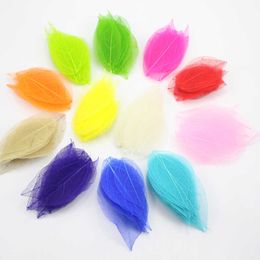 Lucia Crafts 40pcs/100pcs Random Mixed Colour Natural skeleton leaves for Party Home Decor DIY Handmade Materials C0702 Y0630