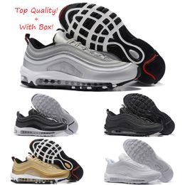 -Nike air max 97 Homens casuais sapatos black bala sean wotherspoon homens e mulheres esportes jogging andando caminhadas caminhadas tênis de almofada chaussures ao ar livre