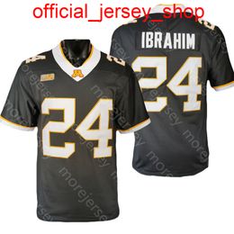 NCAA College Minnesota Golden Gophers Football Jersey Mohamed Ibrahim Black Size S-3XL All Stitched Embroidery Grey