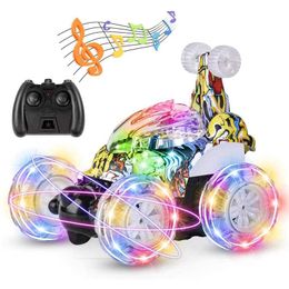 Roclub Graffiti Remote Control Car RC Stunt Tipper With 360 Rolling Dancing 2.4Ghz RC Car Toy For Kids Boys Girls 211029