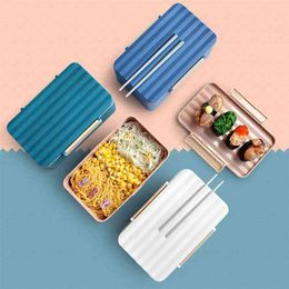 Lunch Box For Kids Creative Bento Tableware Microwave Heated Storage Nordic Style Food Container School Kitchen 210423