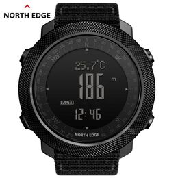 North Edge Men Sports Watches Waterproof 50M LED Digital Watch Military Compass Altitude Barometer 210728